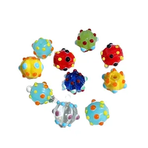 Kleurrijke lampwork glazen kralen met 3D-stippen voor DIY-sieraden