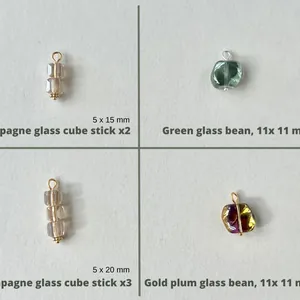 Diverse lampwork glazen bedeltjes voor DIY-sieraden inclusief blokjes en bonen