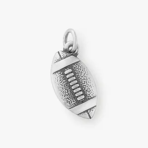 Finely detailed antique silver stainless steel American football sports charm pendant