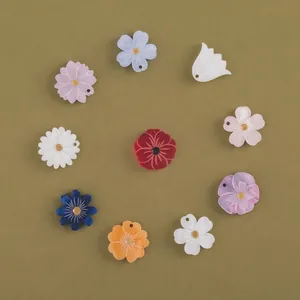 Assorted colorful floral acrylic pendants for DIY earring and necklace jewelry making