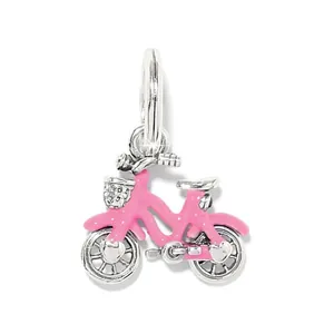 Pendentif en forme de vélo rose dopamine en acier inoxydable pour la création de bijoux