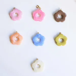 Mode Hohl Blume Anhänger Halskette Für Damen Kupfer Edelstahl 18K Vergoldet INS Stil DIY Schmuck Zubehör Für Tägliche Verabredung