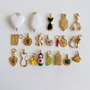 Westlicher Stil Edelstahl DIY Schuhanhänger Emaille Strass Anhänger Fisch Schmetterlingsnudeln Herzformen Taschen Dekoration Zubehör