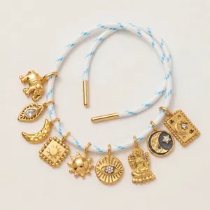 Ciondolo Hamsa a Forma di Cuore di Loto in Acciaio Inossidabile Placcato Oro 18K per Creazione di Gioielli Fai-da-te Ciondolo Simbolo Religioso Albero della Vita Luna Sole Stella
