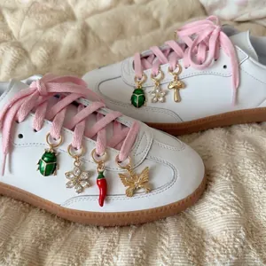 DIY jewelry charms for sneakers with beetle flower chili and butterfly pendants