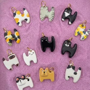 Pendentif Chat Chien DIY en Acier Inoxydable Plaqué Or 18K Boucle de Chaussure Émail Charme Animal