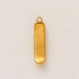 Pendentif rectangulaire minimaliste en acier inoxydable doré pour bijoux DIY