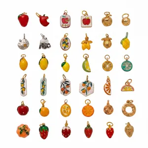 A wide variety of colorful stainless steel fruit charms and pendants for DIY jewelry making