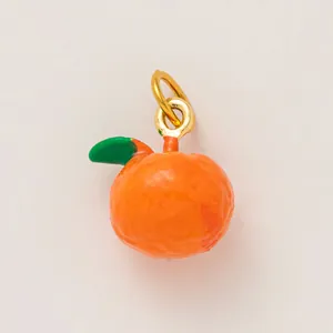 Pendentif en forme d'orange avec plaquage or 18k pour la création de bijoux DIY