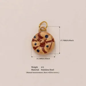 Vue détaillée montrant les dimensions et le poids du pendentif donut en acier inoxydable
