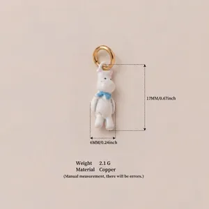 Detailed view of hand-painted dog pendant with dimensions and weight info.