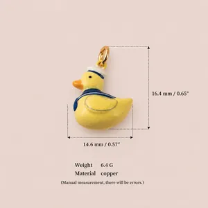 Joli pendentif canard marin avec détails de taille et de poids pour bijoux DIY