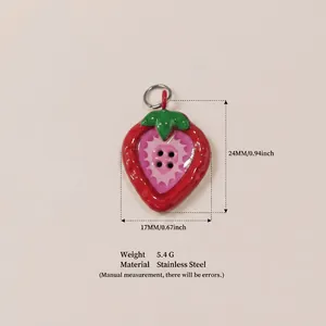 Gourmet aardbei emaille hanger van roestvrij staal met exacte afmetingen en gewicht