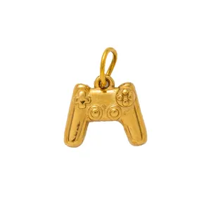 Vergoldeter Anhänger aus Edelstahl in Form eines Videospiel Controllers für DIY