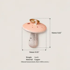 Abalorio de seta accesorio joyería DIY con dimensiones 16x14mm y cobre de 3,6g