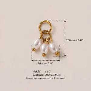 Vue détaillée d'un pendentif en perle inox indiquant une taille de 12 mm et 1,1 g.