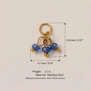 Dimensions et poids détaillés de l'accessoire pendentif DIY en acier inoxydable bleu