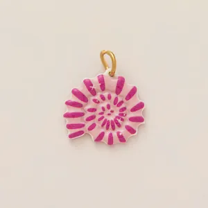 Elegant pink spiral shell charm pendant for DIY keychain and bag accessory decoration