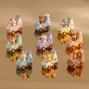 Collection of colorful cartoon animal car pendants featuring cute and unique character details.