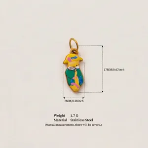 Detailed product view of animal themed pendant with dimensions 17x7mm and 1.7g weight