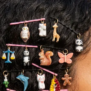 Juego de pinzas para el cabello de animales lindos con gatos pandas y hermosas mariposas