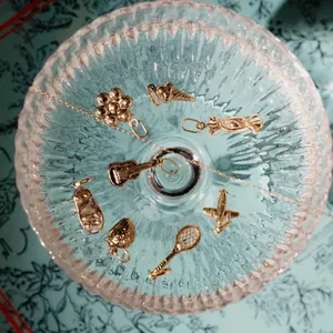 Assorted 18K gold plated stainless steel charms set for DIY jewelry making