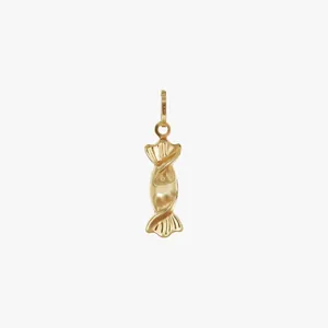 Polished 18K gold plated stainless steel candy shape pendant for DIY jewelry making