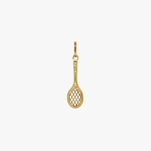 Elegant 18K gold plated stainless steel tennis racket charm pendant for DIY jewelry