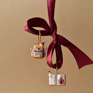 Pendientes con colgante de mochila y libro con temática de circo regalo para niños