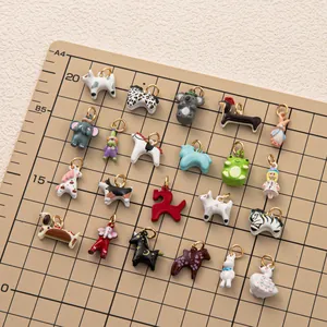Hand-painted enamel animal charms for DIY jewelry making