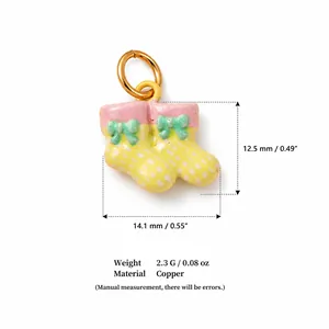 Delicate miniature checkered boot pendant charm for DIY jewelry necklaces in a polished gold finish