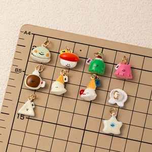 Variety of cute miniature food and character charms for creative DIY jewelry accessories.