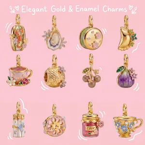 Collana con Pendente in Acciaio Inossidabile Smaltato Cibo Frutta per Donna Elegante Aragosta Ostrica Aglio Hamburger Gioielli
