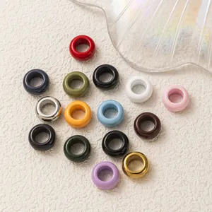 Stainless Steel Heart Pendants DIY Colorful Circular Rings Birthstone Charms For Jewelry Making Necklaces Bracelets Women Fashion Accessories