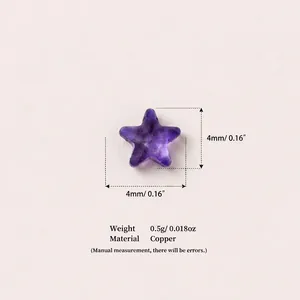Violetter durchscheinender Sternanhänger mit 4 mm Maßen und Kupfermaterial-Info