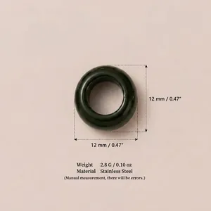 Minimalist dark green donut-shaped stainless steel bead charm for DIY jewelry making