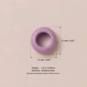12mm purple stainless steel donut charm bead for DIY personalized jewelry design