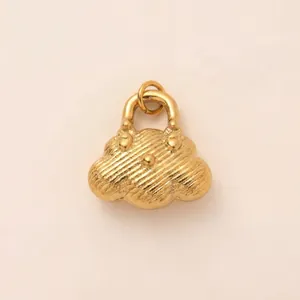 Stylish 18K gold-plated stainless steel cloud-shaped charm pendant for DIY jewelry