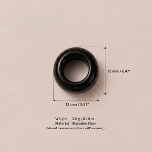 Perle polie en acier inoxydable noir pour bijoux DIY avec dimensions et poids précis