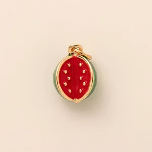 Wassermelonen-Anhänger aus Edelstahl mit 18 Karat Goldbeschichtung für DIY-Schmuck