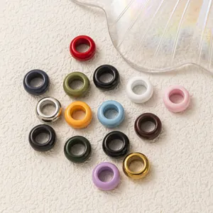 Edelstahl Herz Geburtsstein Anhänger DIY Bunte Donut Perlen Halskette Zubehör für Damen Schmuckherstellung
