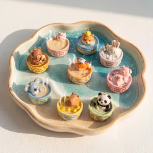 Close-up of cute animal bath-themed pendants for DIY jewelry and crafts
