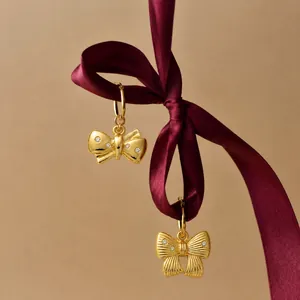 Eleganti ciondoli a fiocco dorato con cristalli scintillanti per gioielli DIY