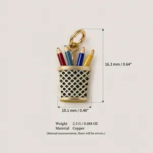 Pendentif porte-crayons décoratif en cuivre pour bijoux DIY avec dimensions et poids