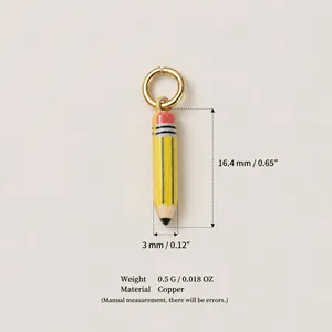 Pendentif en forme de crayon en cuivre de 16,4 mm pour la création de colliers DIY