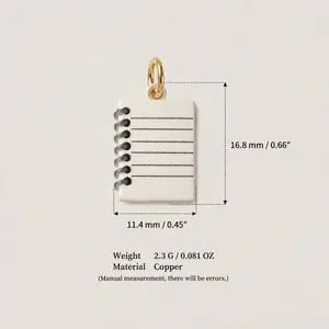 Pendentif en cuivre en forme de carnet pour bijoux DIY 16,8x11,4 mm