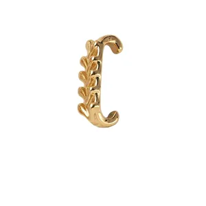 Elegant gold-colored leaf wheat pattern C-shaped shoe charm pendant for DIY fashion accessory