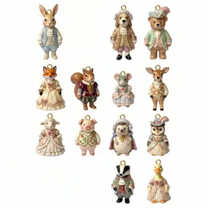 Detailed collection of Victorian-style dressed animal pendants for DIY jewelry making