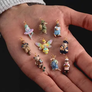 Creative hand-painted animal charms in stainless steel for unique DIY jewelry making