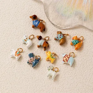 Süße Tieranhänger aus Keramik für DIY-Schmuck mit verschiedenen Hunde- und Katzendesigns